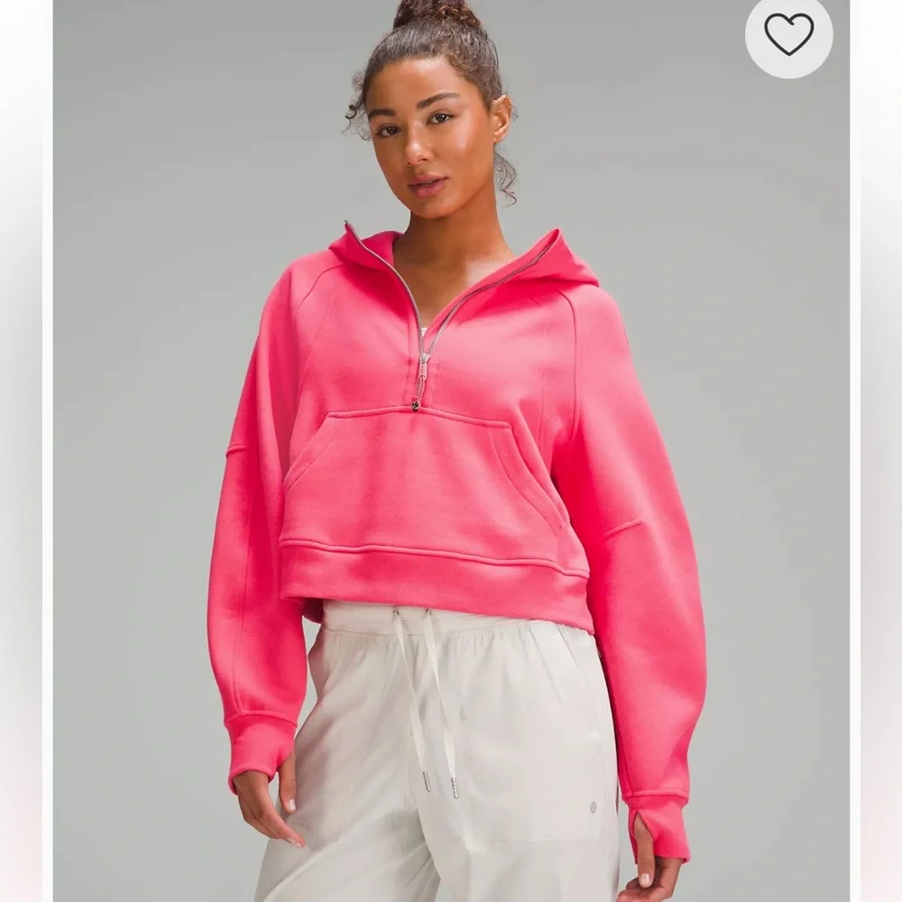 NWT Lululemon Oversized Half Zip Scuba Hoodie Jacket Glaze Pink Size XL/XXL - Picture 10 of 10